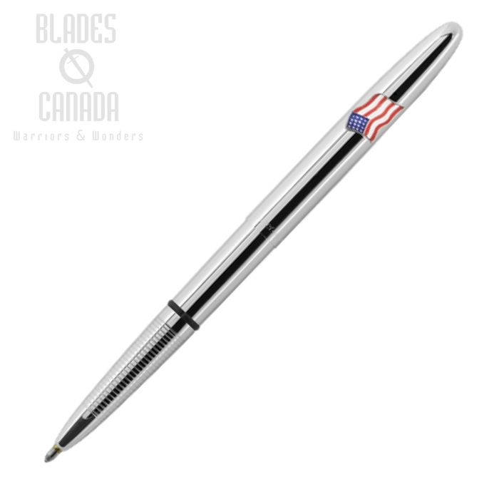 Fisher Space Pen Bullet Pen, Chrome with American Flag, FP600AF